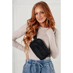 Everywhere I Go Crossbody Belt Bag in Black