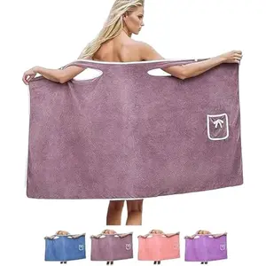 Plus Size Women's Wearable Shower SkirtWearable Halter Bath Towels for Women, Glow Wrap Towel with Straps, Water Absorption