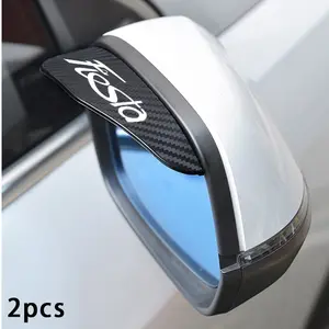 Fiesta 2pcs Car Rearview Mirror Rain Shield, Waterproof Anti-Fog Anti-Glare, Clear Vision in Rainy Weather, Carbon Fiber Texture Design