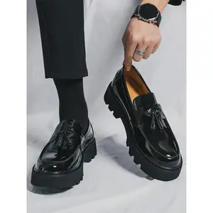 Men's Fashionable Tassel Decor Low Top Loafers, Casual Comfortable Round Toe Classic Slip On Loafers for Daily Wear, Male All-match Shoes for Daily Wear