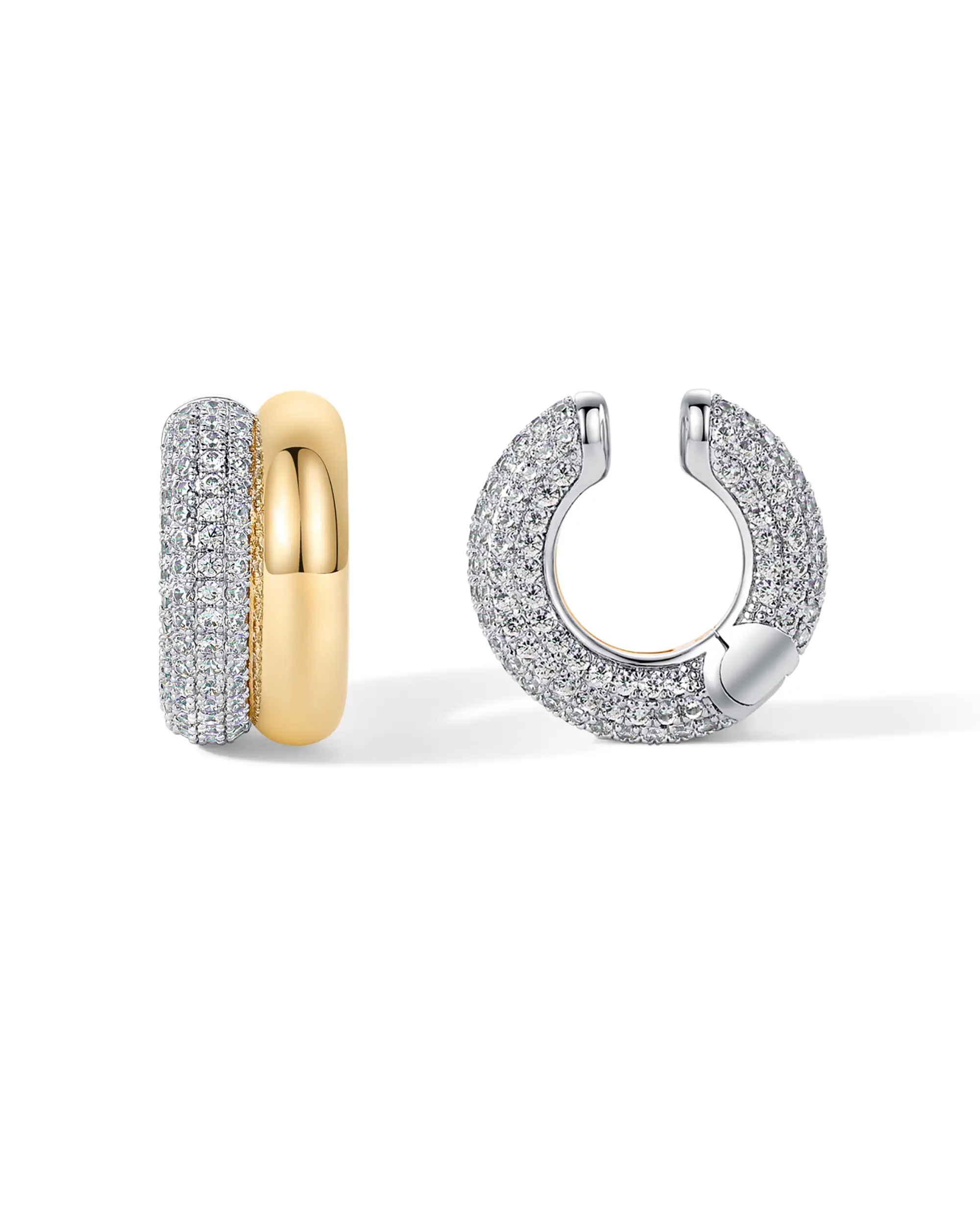 PAVOI 14K Gold Plated Chunky Tubular Hinged Earscape Ear Cuffs for Women - Statement Earring Pair PAVOI 14K Gold Plated Chunky Tubular Hinged Earscape Ear Cuffs for Women - Statement Earring Pair