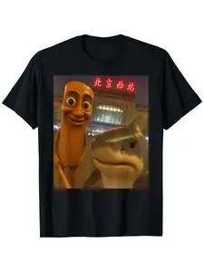 Funny Tung Tung Tung sahur tralalero tralala Selfie brainrot Cotton T-Shirt Women Men Casual Cotton Menswear Crewneck Graphic Tee Top Womenswear Streetwear Print Tshirt