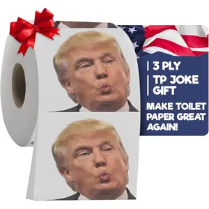 Trump Political Toilet Paper Roll by  - 3 Ply Funny Novelty Gag TP with Full-Color Image - 200 Sheets Per Roll - Prank  for Adults - Printed  Every Sheet - Make Your  Laugh