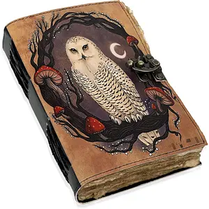Owl Journal,  Owl Emboss Journal,  Journal for Men,  Journal for Women, 240 Pages Handmade Paper Journal,  Notebook,  Sketchbook, 9 x 6.5 Inch Journal