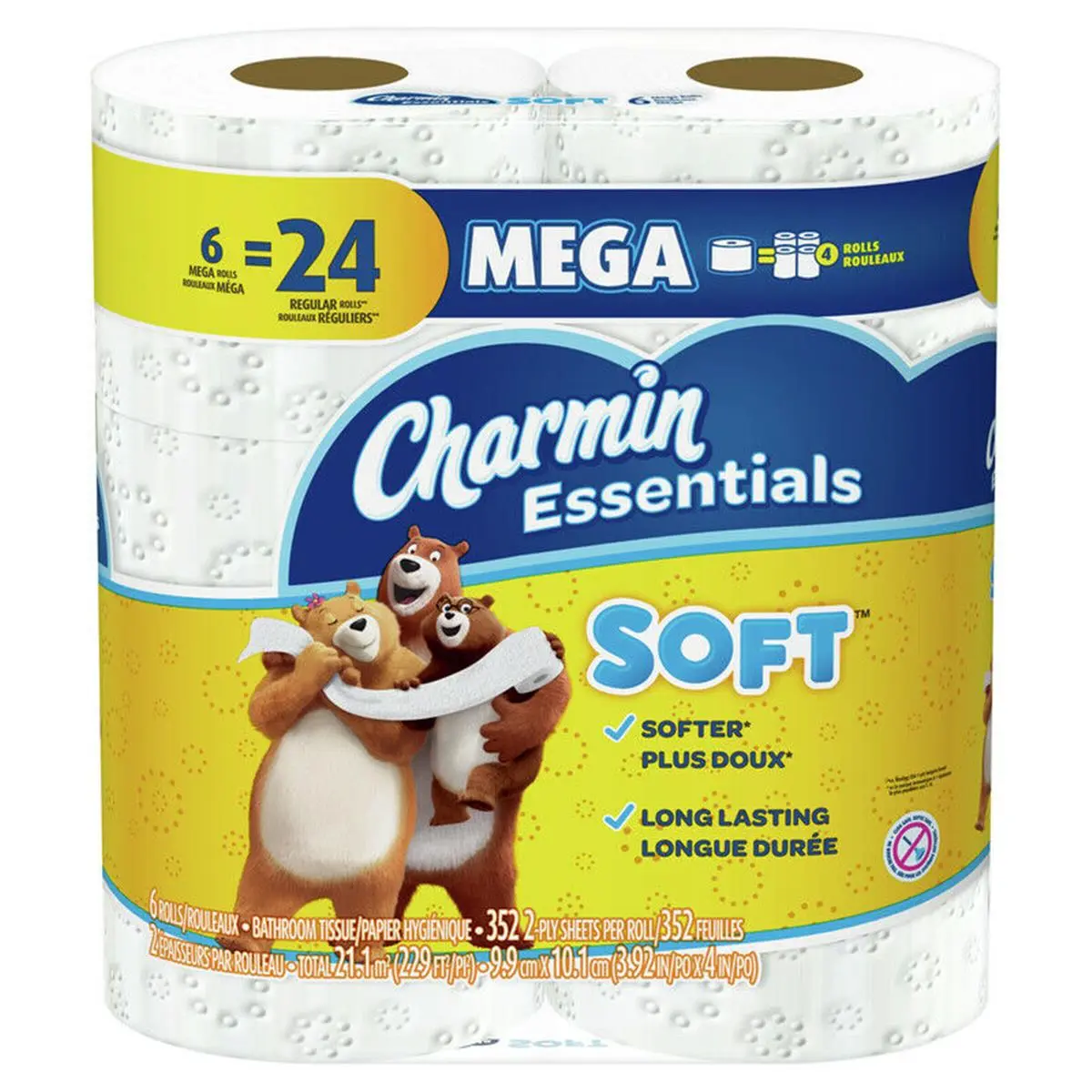 212 MAIN Charmin Soft Bathroom Tissue Pack - 6 Mega Rolls, Softness-Enhanced Sheets, Essential Home Bathroom Supplies