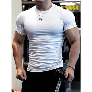 Boyfriend Style Men's Short Sleeve Sports Compression Shirt For Running, Basketball, Football, Cycling, Fitness And Casual Wear Gym Top