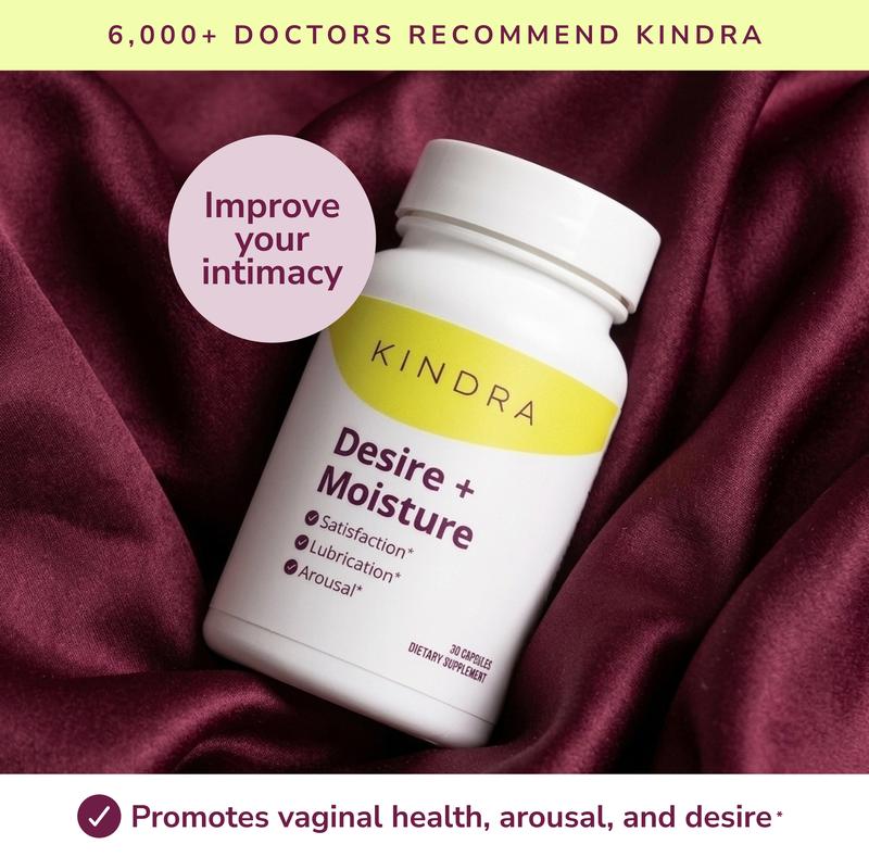 Kindra I Desire + Moisture Supplement - For healthy lubrication, drive, blood flow, and satisfaction