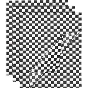 100 Sheets White and Black Checkered Tissue Paper, 14x20 Inch  Wrapping Paper Buffalo Plaid Art Paper for Birthday Halloween Wedding Anniversary Party Decorations