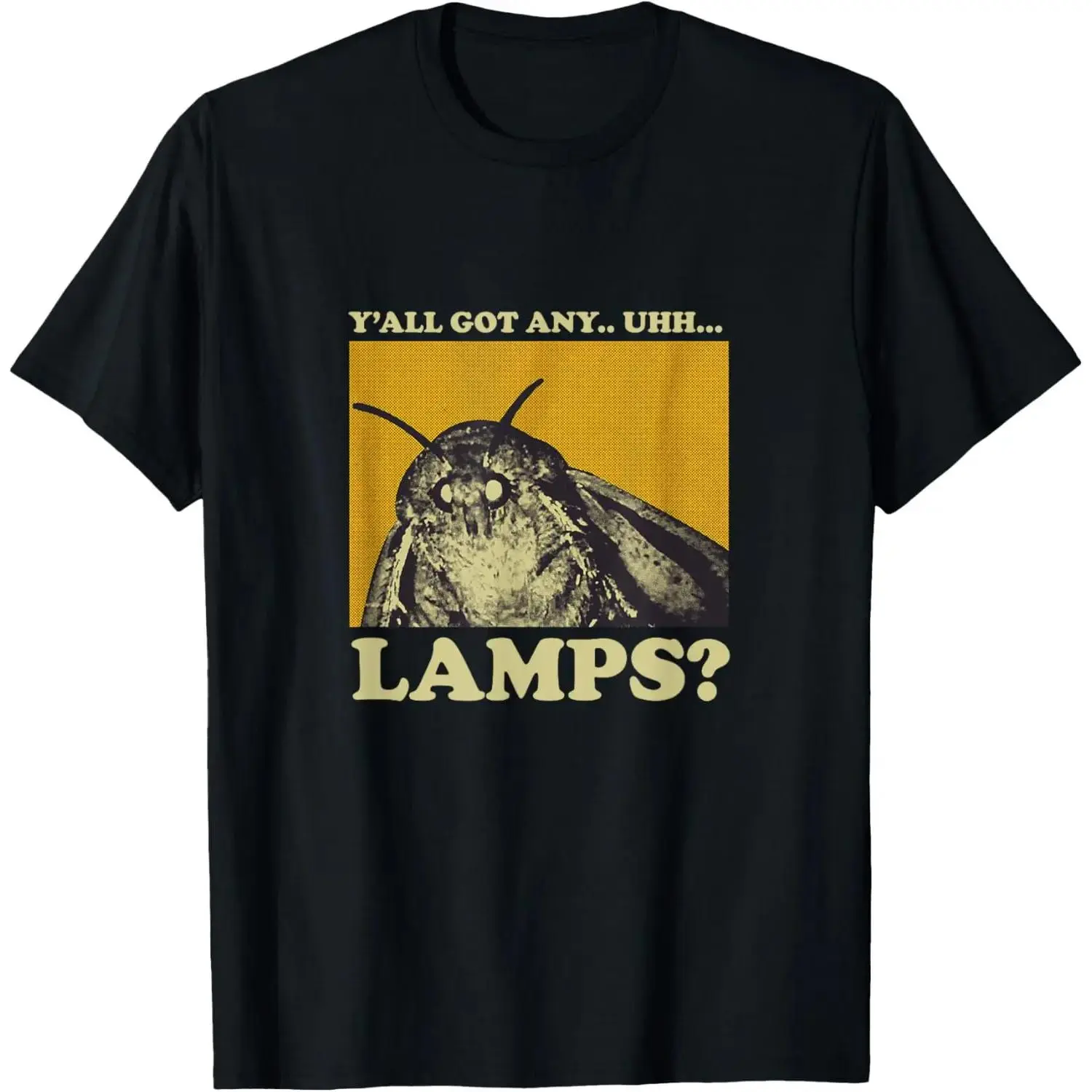 Moth Graphic T-shirt for Men and Women, Casual Streetwear Fan Graphic Tee with Round Neck in Soft, Breathable 100% Cotton, Menswear, Shortsleeve, Top, Tshirt, Printed, Body Conforming, Tops, Breathable Fabric, All Seasons, Cold Wash, Dry‑Feel Cotton