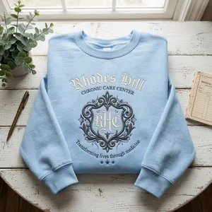 Rhodes Hill Embroidered Sweatshirt - Embroidered Crewneck Sweatshirt - Hoodie Casual Wear Womenswear