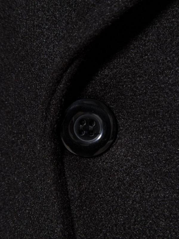 Men's Solid Double-Breasted Pocket Trench Coat Jackets, Regular Fit Casual Long Sleeve Lapel Neckline Coat for Fall & Winter, Men's Clothes for Daily Wear