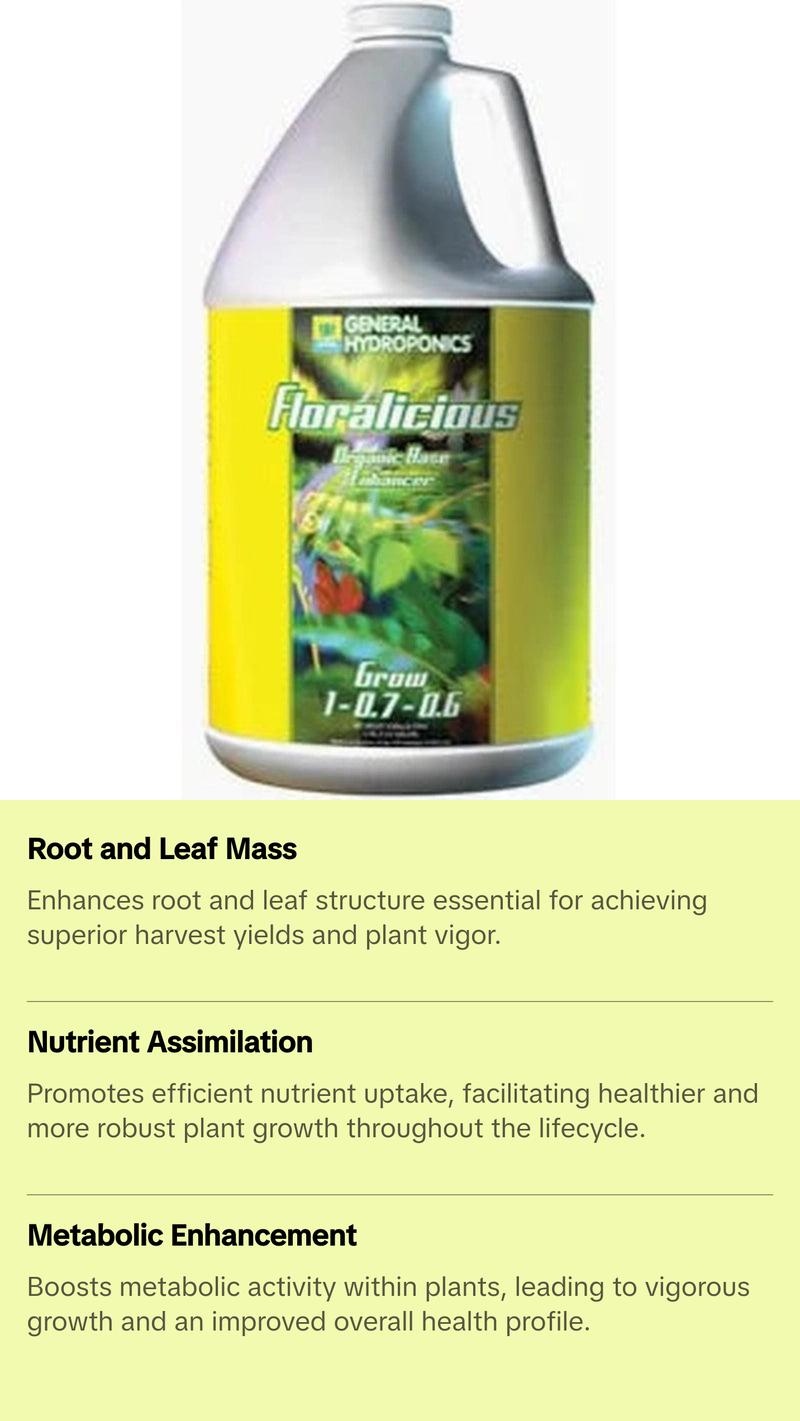 General Hydroponics Floralicious Grow Base Enhancer, 1 Gallon