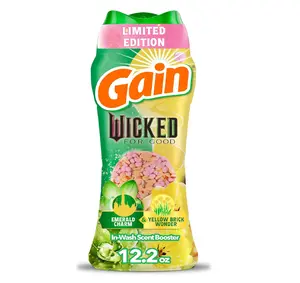 Gain In-Wash Laundry Scent Booster "Wicked: For Good" Limited Edition, Emerald Charm + Yellow Brick Wonder, 12.2 oz