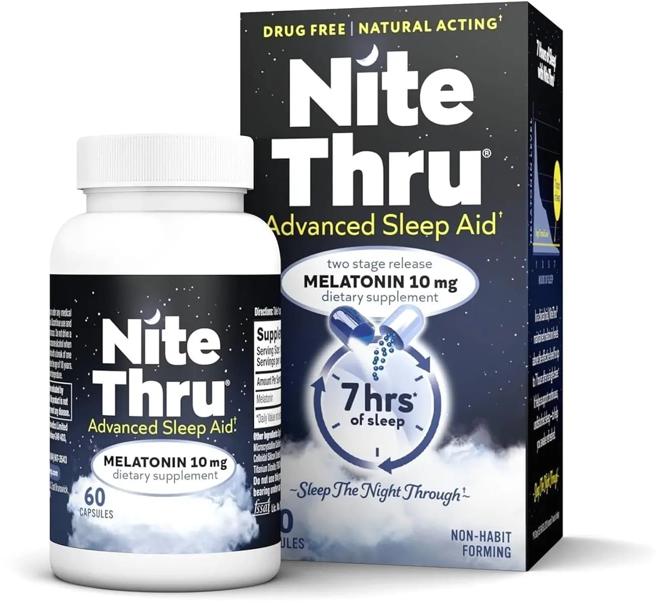 Advanced Sleep Aid Melatonin Dietary Supplement, 10mg Capsules, 60 Count
