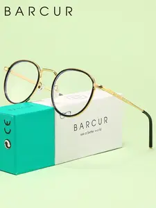 Barcur Classic Retro Oval Frame Unisex Anti-Blue-Light Glasses, Ideal for Daily Computer & Office Use, Stylish Protection
