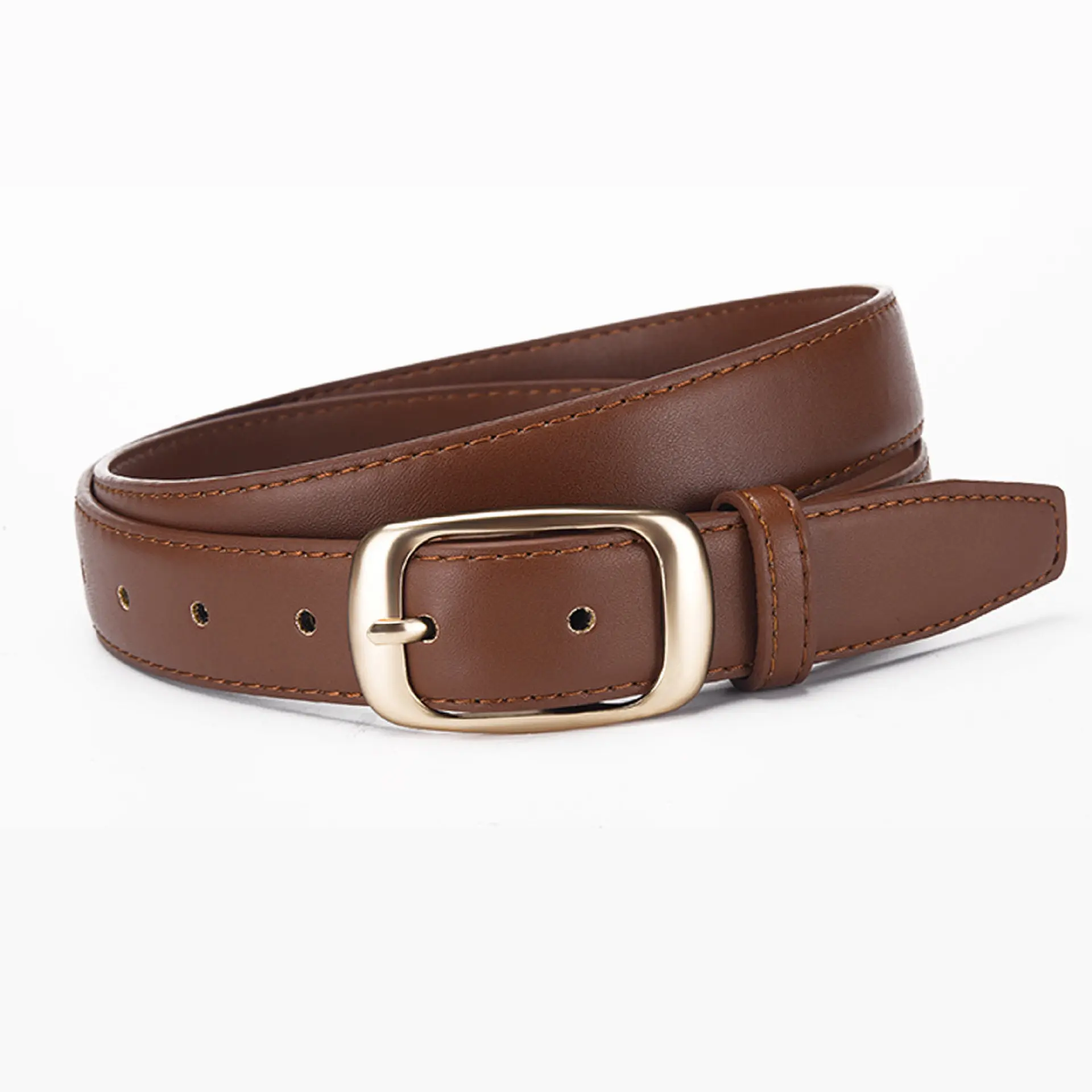 Minimalist Daily Waist Belt For Women, Premium PVC Strap Equipped With Stylish Alloy Pin Buckle, Adjustable Structure With Brown & Black Color Selection, Trendy INS Sweet Fashion Accessory, Wonderful Decoration For Dating Occasions And All Kinds Of Casual