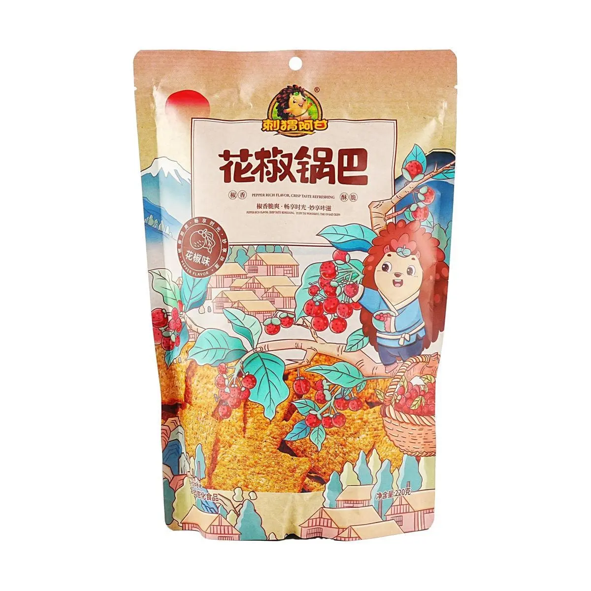CIWEIAGAN Sichuan Peppercorn Flavor Crispy Rice Snacks 220g - Spicy & Savory Chinese Snack Food