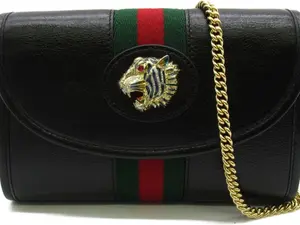 Pre-owned GUCCI leather Shoulder Bags Web Rajah Mini Shoulder Bag