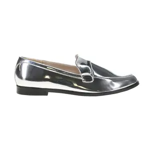 Yosi Samra Womens Olivia Metallic Slip On Loafers Casual - Silver Yosi Samra Womens Olivia Metallic Slip On Loafers Casual - Silver