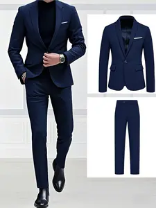 Men'S.Suit 2pcs Set, Including Jacket And Trousers, Fashionable Formal Wear, Business Suits, Suitable for Parties, Gatherings And Weddings.