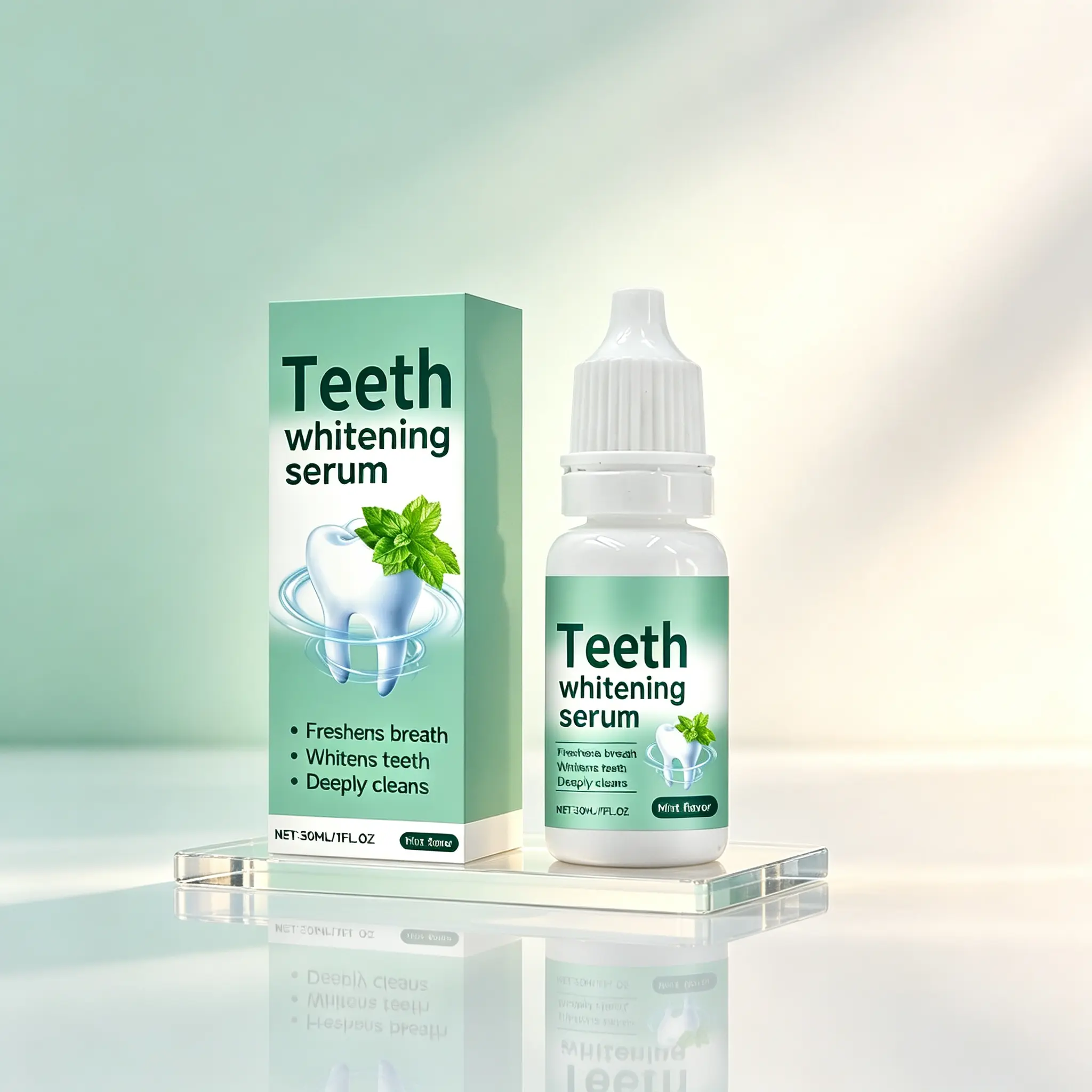 Mint Whitening Serum for Teeth – Supports Natural Whiteness & Freshness, 1fl.oz / 30ml