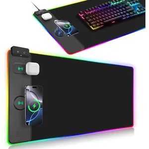 Pad, RGB Gaming Mousepad, 31.5"x15.7"  Desk Pad, 13 Light Modes, Ultra-Smooth Surface, Non-Slip Base,  Computer Keyboard Mat for MacBook, PC, Laptop, Black