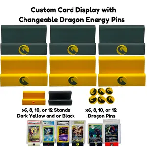 Custom Card Display Stand for PSA, BSS, CGC, Toploaders, Sleeves, Slabs, & More | Changeable Pins – Dragon Energy Themed