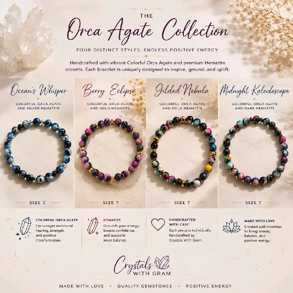 The Orca Agate Collection – Size 7 Bracelets