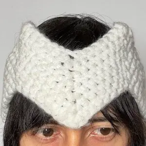 Crochet Headband white acrylic Cowl