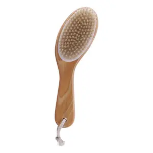 Full Body Natural Bristle Dry Skin Exfoliation Brush Massager Cleaner Scrubber