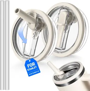 2-Pack 40oz Leak-Proof S Flip-Top Straw Lids for Stanley Cup – Spill-Proof, BPA-Free Replacement Tops | Tumbler Accessories Compatible with Stanley Quencher Bottles Beverage