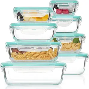 8–12 Pack Glass Food Storage Containers with Lids Stackable & Multi-Purpose Kitchen Set for Kitchen Utensils Oven Microwave Freezer Dishwasher BPA-Free Leak-Proof Airtight - Safe