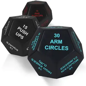 Fitness Exercise Dice, 12 Sided Soft PU Workout Dice with Full Body Training Moves & Rep Counts, Random Workout Decision Dice for Home Gym Group Training, Fun Fitness Game Accessory for Cardio Strength Workout