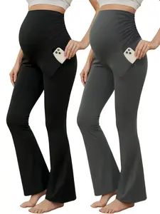 Women's High Waist Fitted Maternity Pants, Stretchy Comfortable Pregnancy Wear, Casual Daily & Special Occasion Maternity Clothing, Maternity Outfits