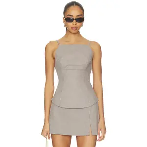 ASTR the Label Nora Top in Brown Gingham