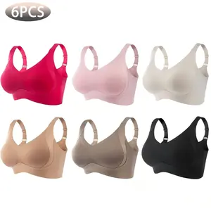 3/4/5/6/ PCS,daily bra, gathering upper support, super support, strong elasticity, anti-sagging, comfortable and breathable without steel ring,