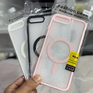 For iPhone Magnetic Case For iPhone 7 8 SE2 SE3 7Plus 8Plus Hard Acrylic Clear Cove Phone Protector Cover