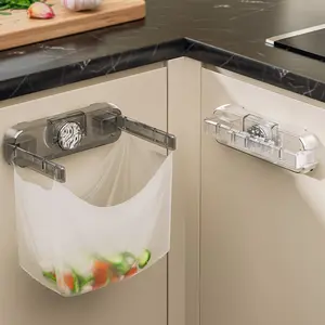 Foldable Kitchen Garbage Bag Bracket - Powerful Suction Cup Design, No Glue Residue - Anti-Odor, Strong Load-Bearing - Portable Trash Bag Holder for Cabinet, Sink & Counter - Keep Kitchen Clean & Tidy