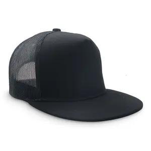 Snapback Hat Cotton Mesh Solid Flat Brim Style Baseball Cap Trucker Men Visor | Outdoor/Summer Fashion Cap for Men