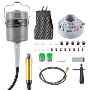 Flex Shaft Grinder 780W 25000RPM Electric Rotary Tool Kit With Foot Pedal Control Hanging Carver Grinder And 112-Piece Accessories For Precise Sanding Buffing Polishing Cutting Engraving
