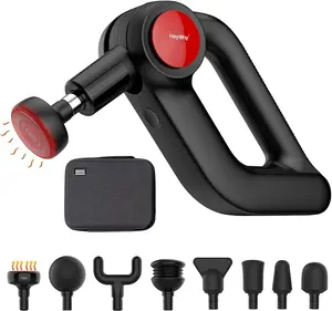 Massage Gun Deep Tissue with Heat, 90°Adjustable Percussion Massage Gun with 12mm Amplitude, Type-C Charging, Carry Case, 4 Speed Modes for Athletes Workout Pain Relief and Recovery