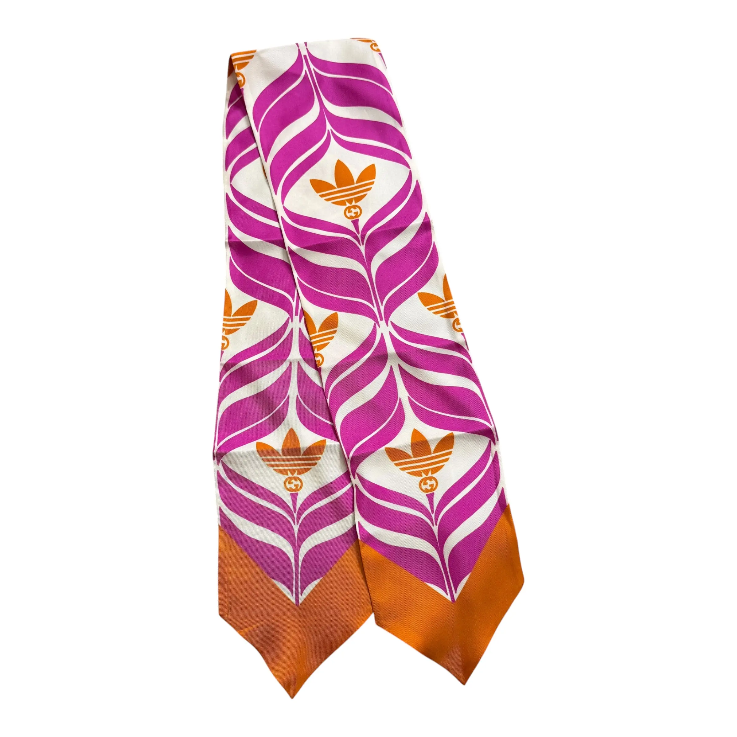 Pre-owned Gucci x Adidas Silk Neck Bow Scarf