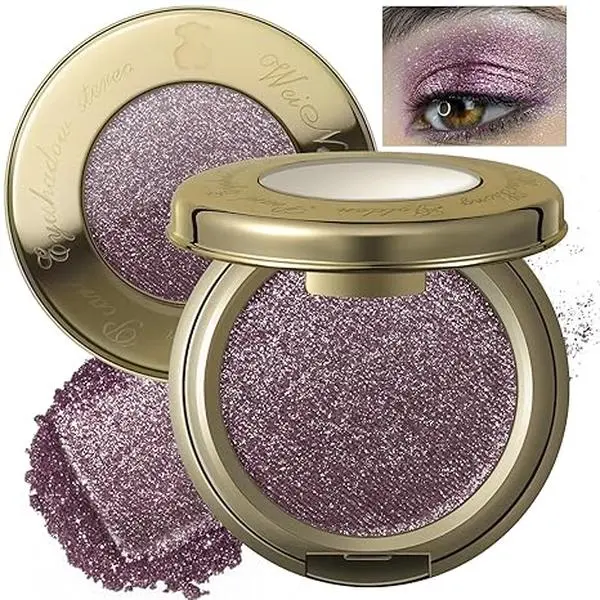 Eyeshadow Palette, Dusty Purple Golden Pearl Sparkly Metallic Eyeshadow for Mature Eyes, Easy to Color Blendable Smooth Shimmer Creamy Eye Shadow#18