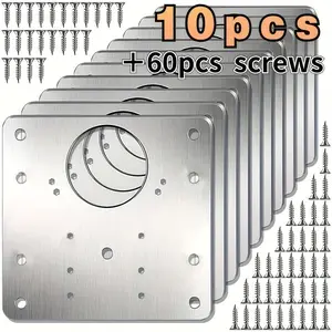 Stainless Steel Plate Fixing with Hole Components, Kitchen Cabinet Door Hinge Repair Board, Suitable for Cabinets