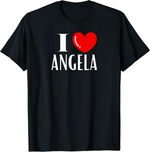 I Love ANGELA Personalized Name Tag Couples Anniversary T-Shirt - Jaredsab Shop 68B0CNH19WL2