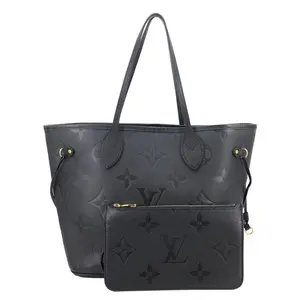 Pre-owned Louis Vuitton Leather Shoulder Bags Neverfull MM Empreinte Tote Shoulder Bag Black