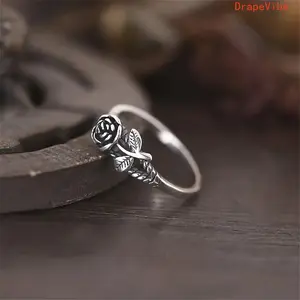 Women's Elegant Vintage Floral Promise Ring, Stylish Versatile Costume Jewelry for Daily Wear and Gift Giving, Vintage Rings Women