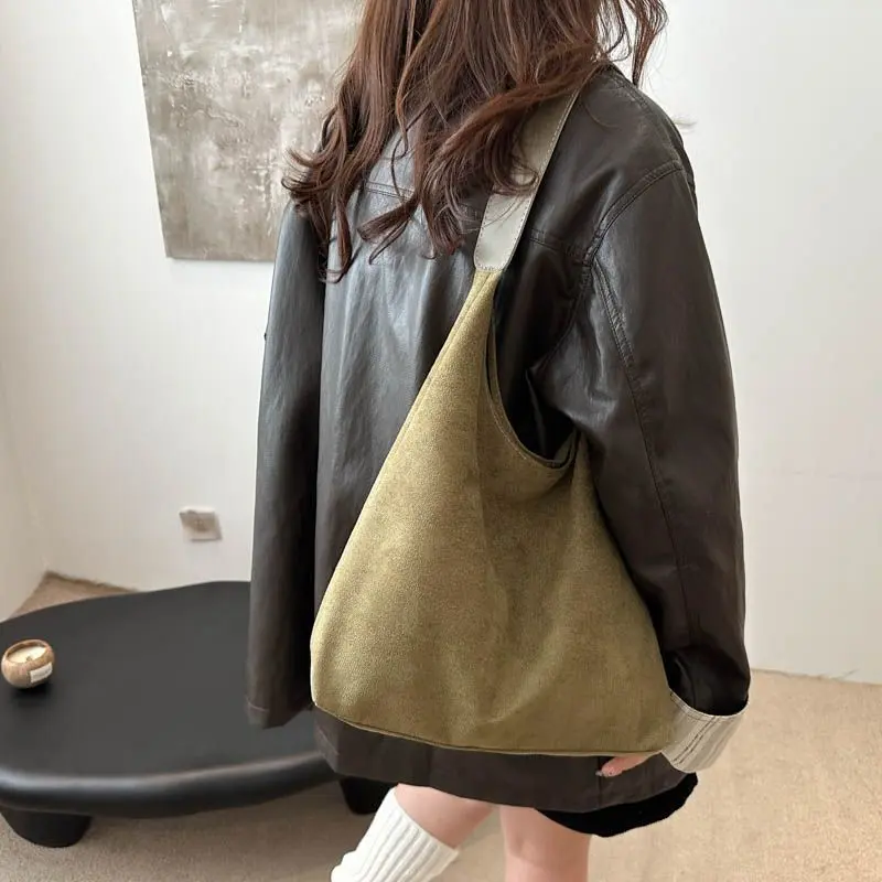 Suede Purse Hobo bag Slouchy Tote Bag for Women Suede Handbag