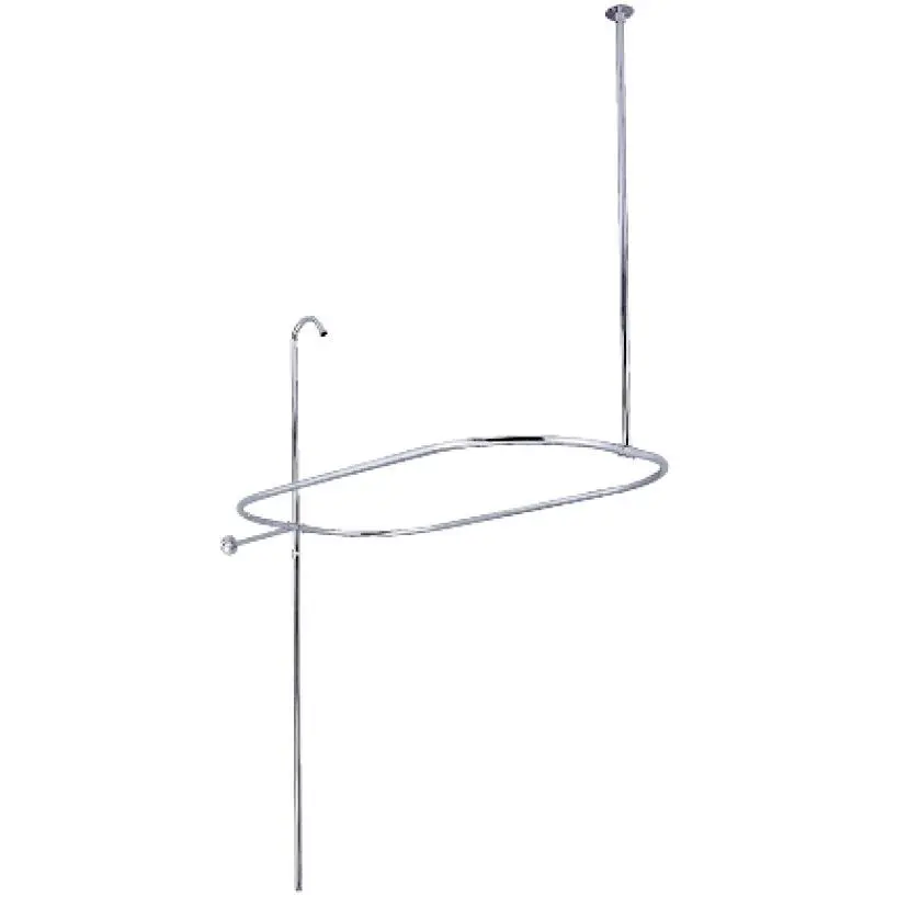 Kingston Brass 42" x 24" Oval-Shape Brass Shower Riser, Ceiling Mount with 36 inch Ceiling Support, Corrosion-Resistant Polished Chrome Bathroom Fixture, Single Unit Shower Support