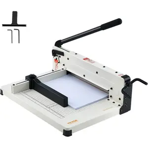 VEVOR Heavy Duty Paper Cutter, 12 Industrial Commercial Guillotine Paper Cutter for A4 Paper, 400 Sheet Capacity, Solid Steel Construction, Stack Paper Trimmer for Office Home School Shop, WhiteVEVOR Super Brand Day